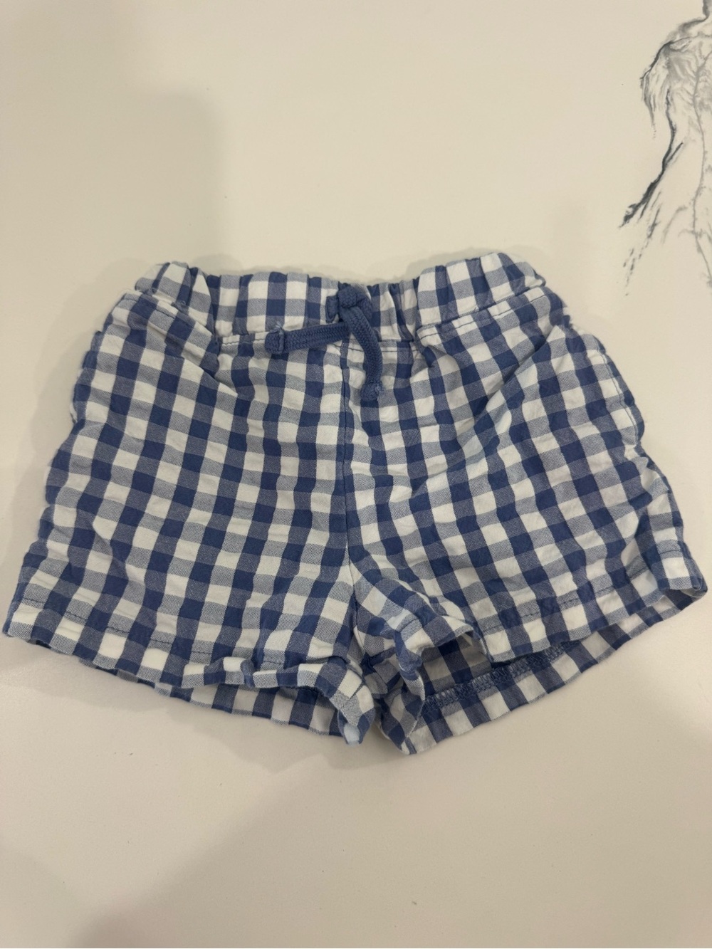 Kendi Blue and White Gingham Baby/Toddler Shorts